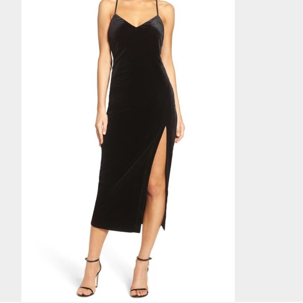 LAST CHANCE: Bardot Velvet Black Dress
